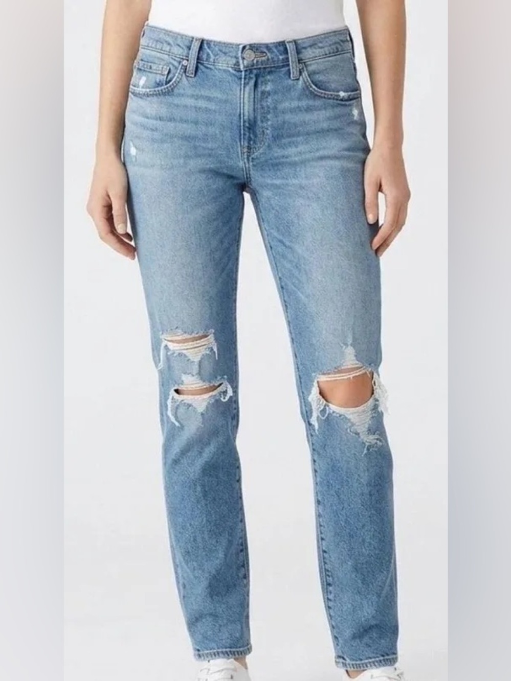 Lucky Brand Light Blue Distressed Boyfriend Jeans